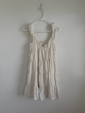 Blu Pepper Cream Tiered Mini Dress